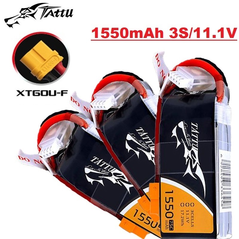Drone Battery Li-Ion - Tattu 3S 11.1V 1550mAh แบตเตอรี่ Lipo