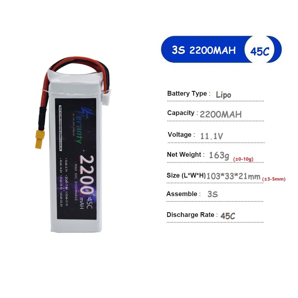 แบตเตอรี่ลิเธียมโพลิเมอร์ 11.1 - Drone Battery Li-Ion บทวิจารณ์และราคา